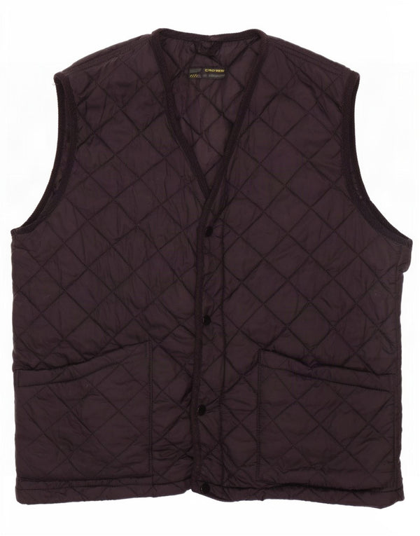 Crown Gilet matelassé pour homme UK 42 XL Noir Polyamide