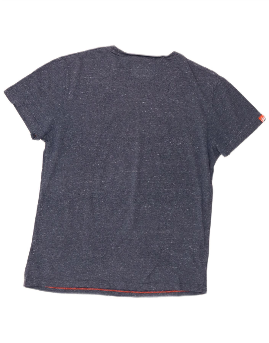 Superdry Homme T-Shirt Top Large Bleu Moucheté Coton
