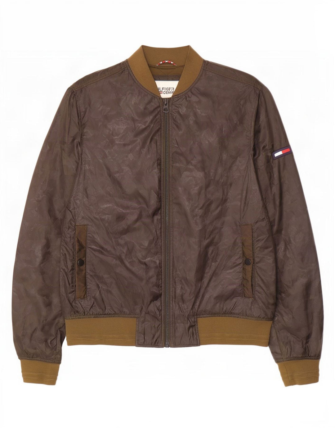 Tommy Hilfiger Veste Bomber Homme UK 38 Kaki Moyen Polyester