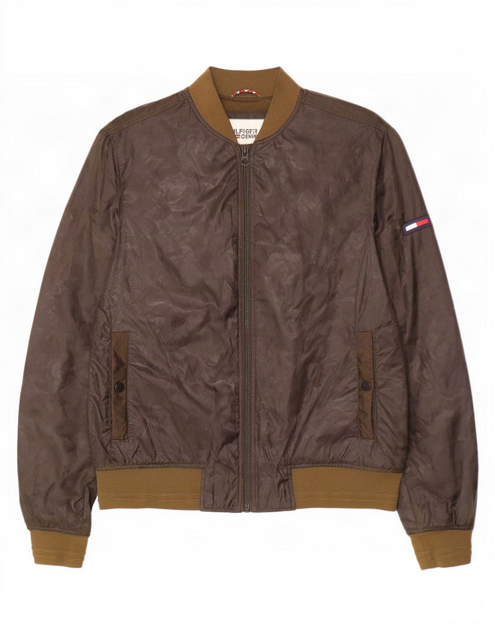 Tommy Hilfiger Veste Bomber Homme UK 38 Kaki Moyen Polyester