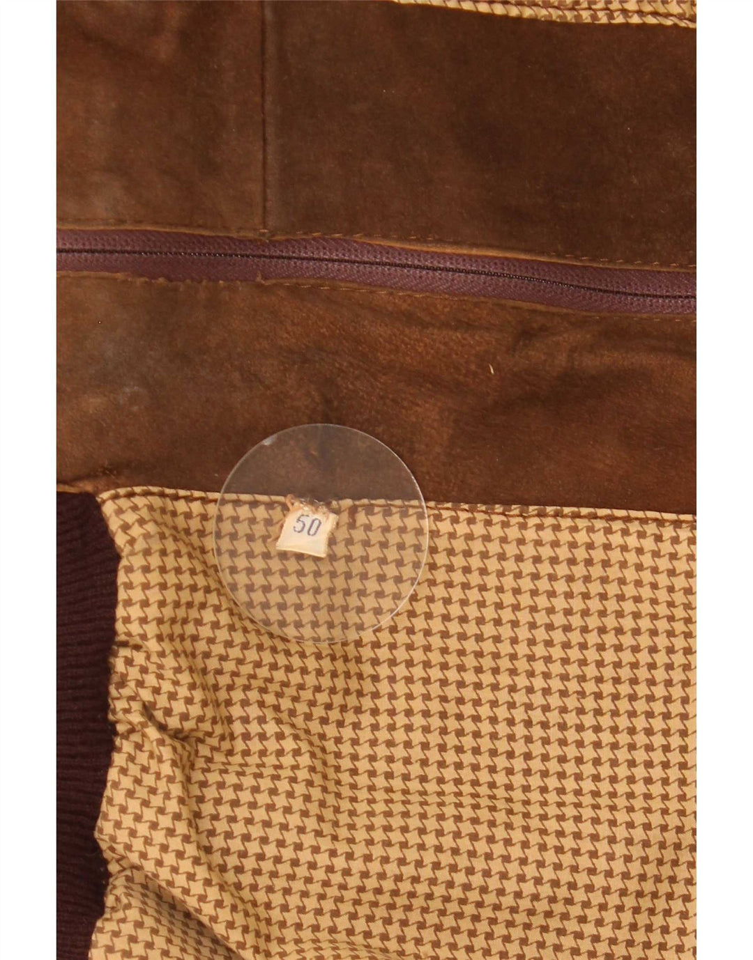 vintage Mens Suede Bomber Jacket IT 50 Grand Brun