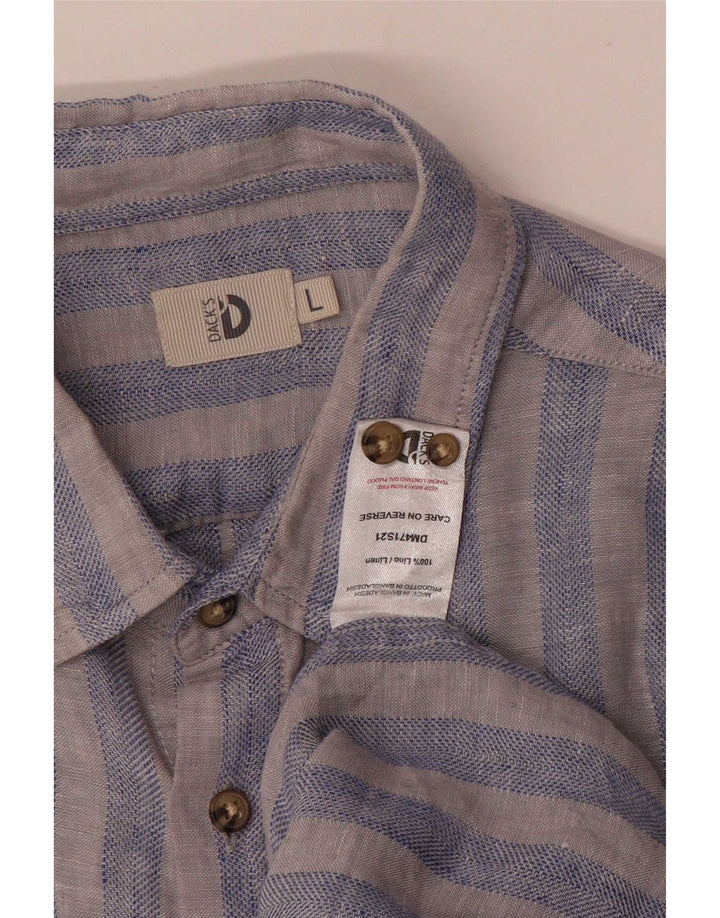 Dack's Chemise Homme Grand Lin Rayé Bleu
