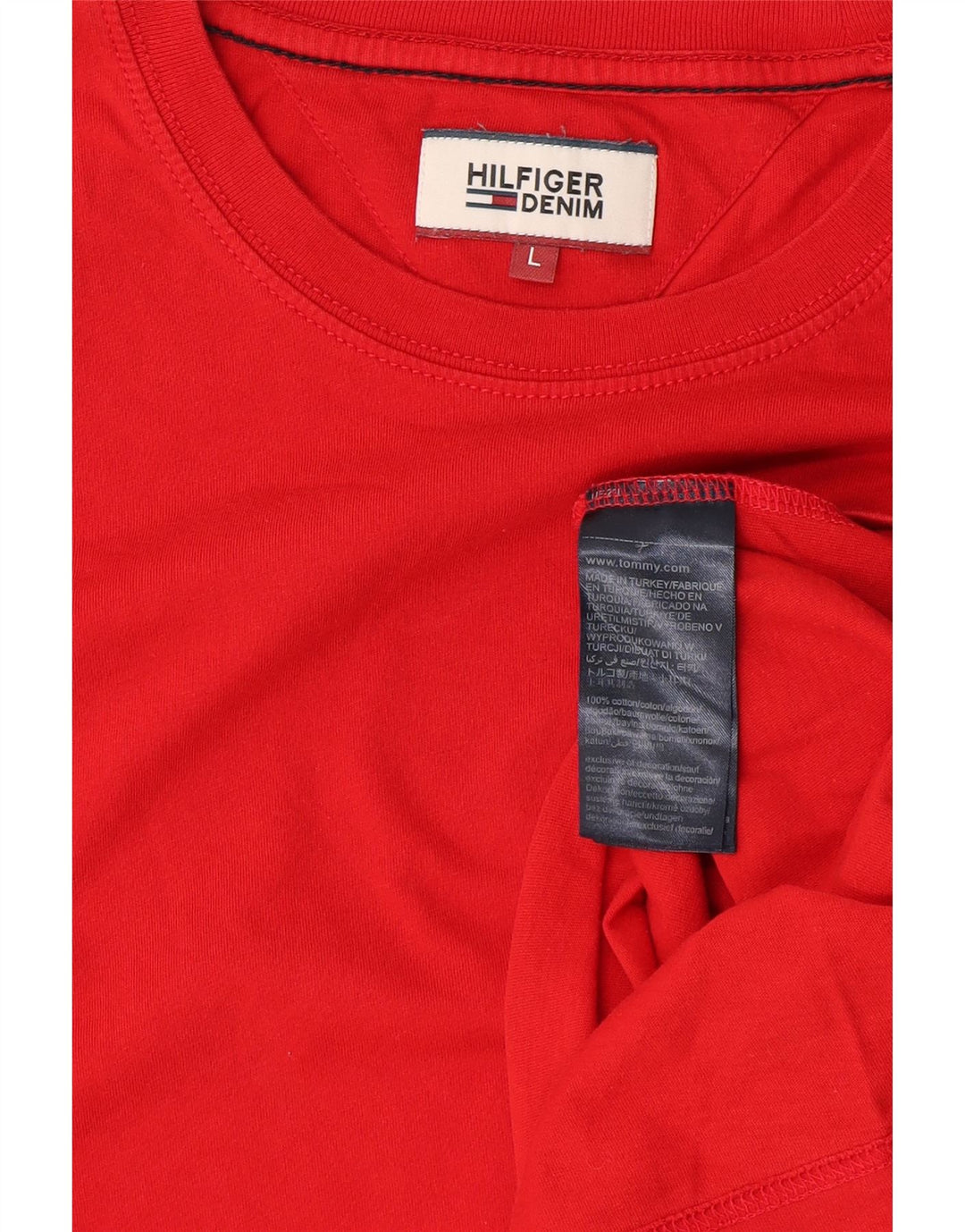Tommy Hilfiger T-Shirt Homme Haut Large Rouge Coton