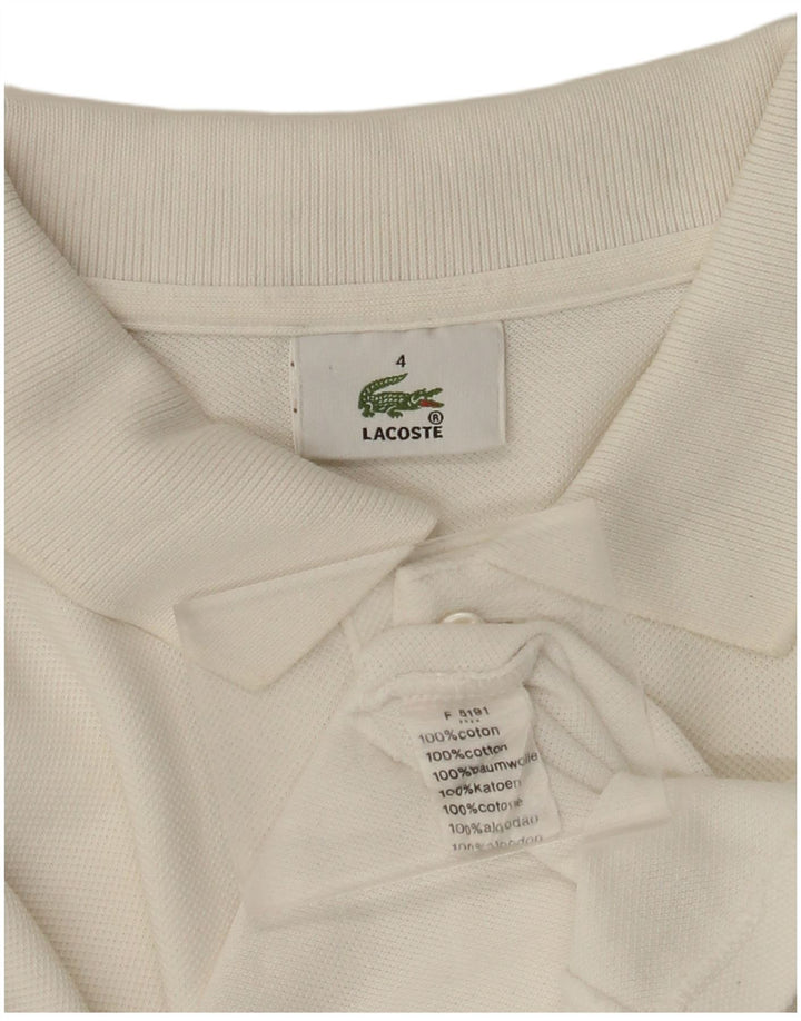LACOSTE Polo à manches longues pour homme Taille 4 Coton blanc moyen
