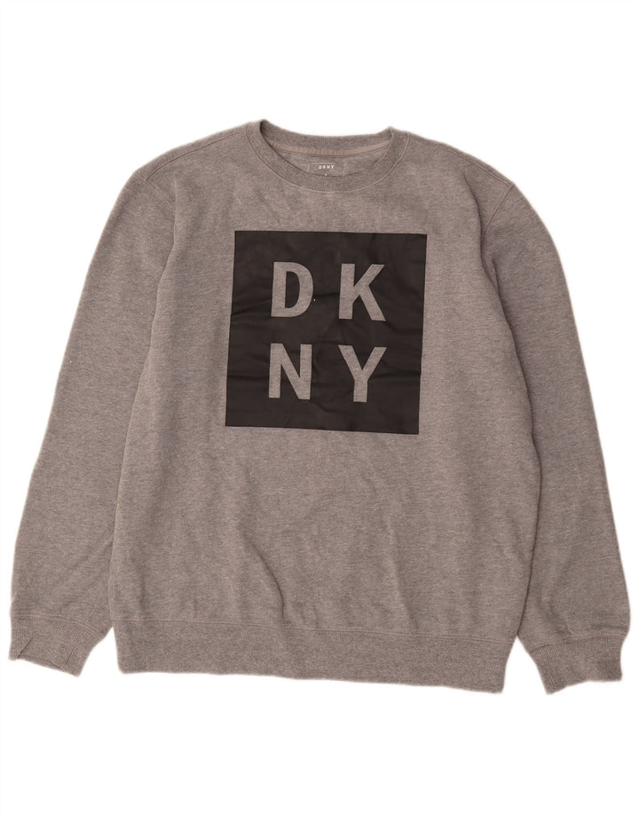 Dkny Sweat-Shirt Graphique Homme Gris Moyen Moucheté Coton