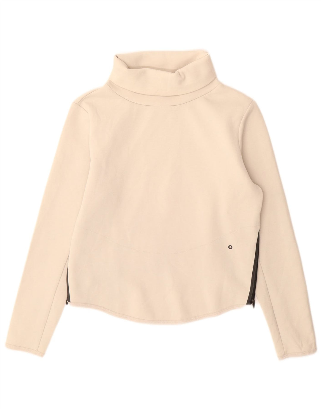 Nike Femme Dri Fit Surdimensionné Col Roulé Sweat Pull UK 6 XS Beige