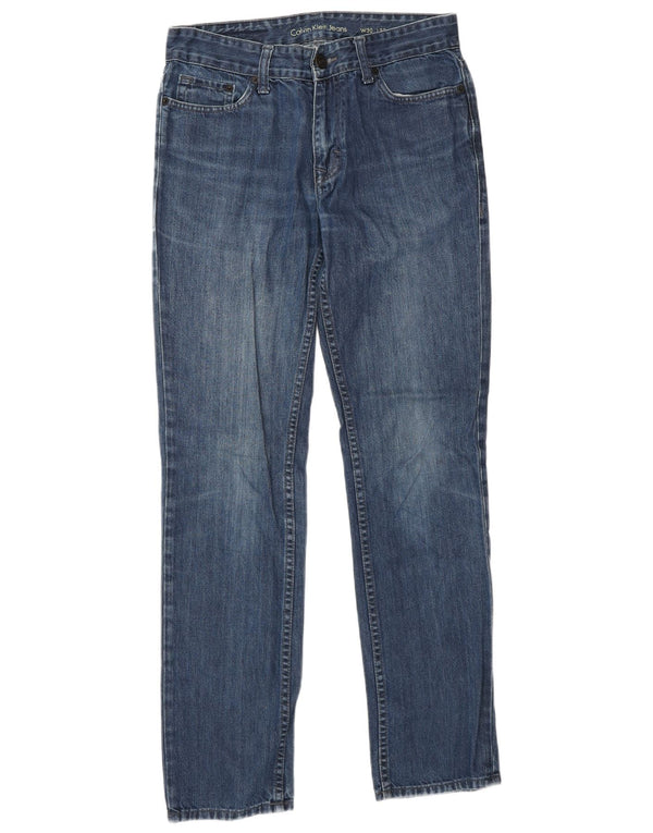Calvin Klein Jean Slim Droit Homme W30 L32 Bleu Coton