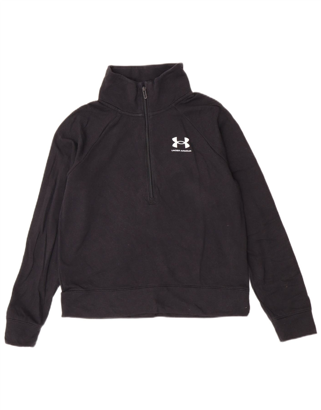 Under Armour Haut de survêtement à col zippé pour femme UK 10 Small Noir