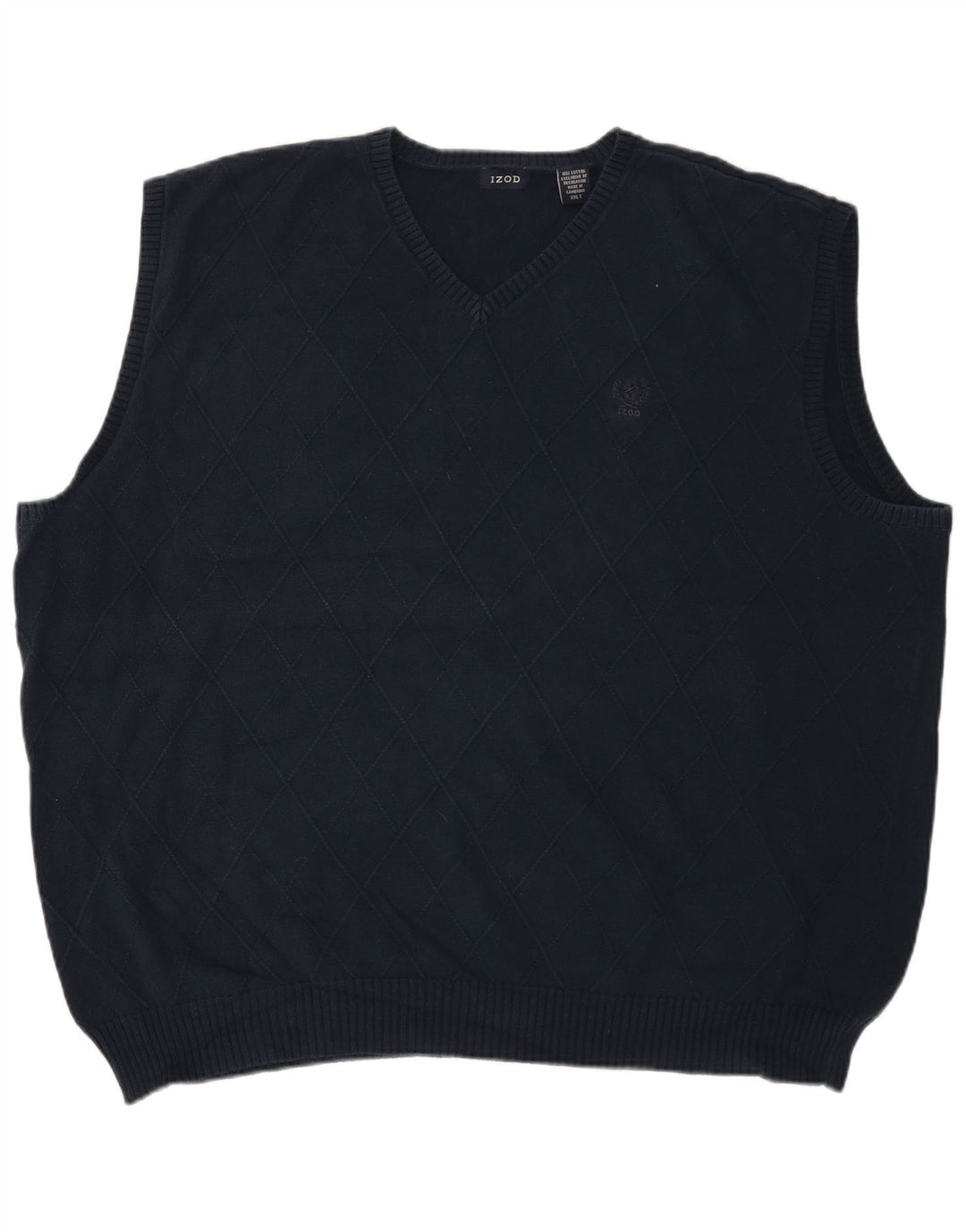Izod Mens Tall Vest Débardeur 2XL Bleu Marine Argyle/Diamant Coton