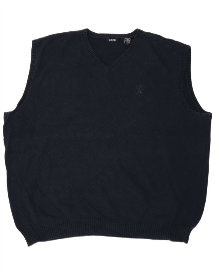 Izod Mens Tall Vest Débardeur 2XL Bleu Marine Argyle/Diamant Coton