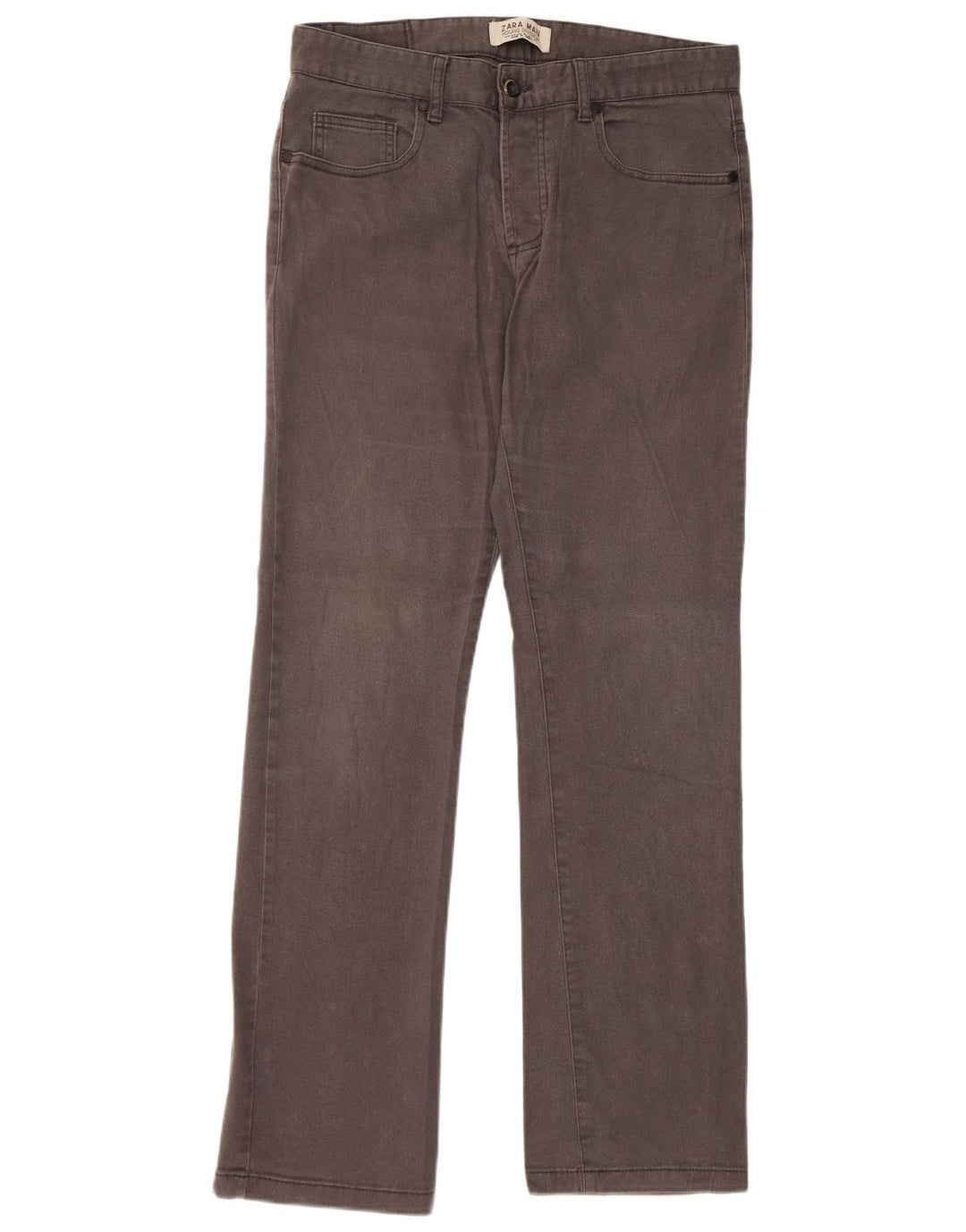 ZARA Pantalon décontracté droit pour homme EU 40 Medium W31 L31 Gris