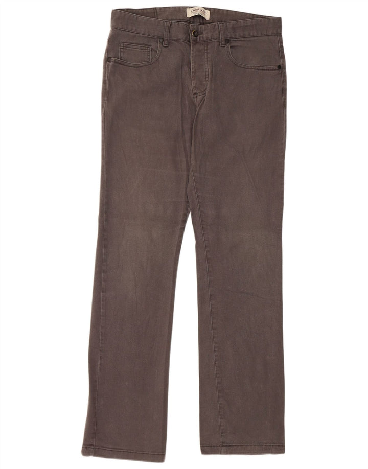 ZARA Pantalon décontracté droit pour homme EU 40 Medium W31 L31 Gris