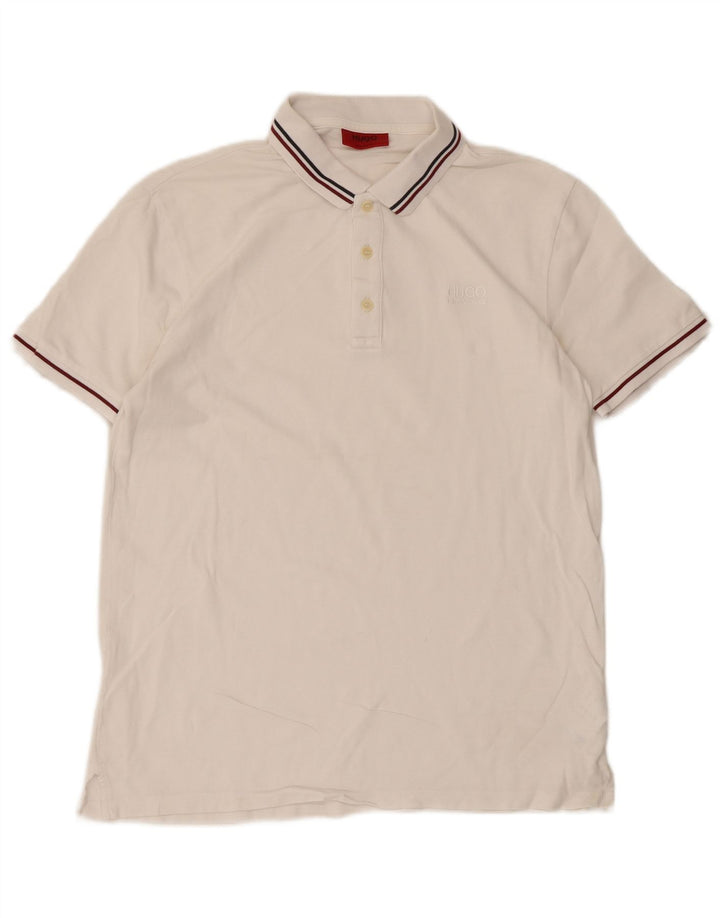 Hugo Boss Polo Homme Coton rayé blanc moyen