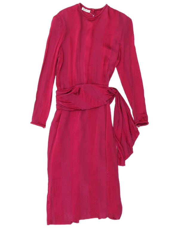 Rouie Robe longue à manches longues pour femme UK 12 Acétate rouge moyen