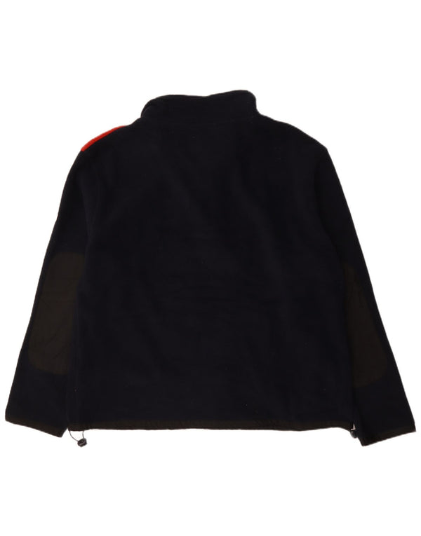 Caterpillar Pull polaire à col zippé pour homme XL Bleu marine Colorblock Polyester