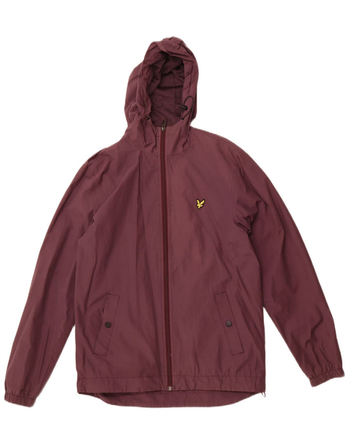 Lyle & Scott Veste de pluie à capuche pour homme UK 36 Petit coton bordeaux