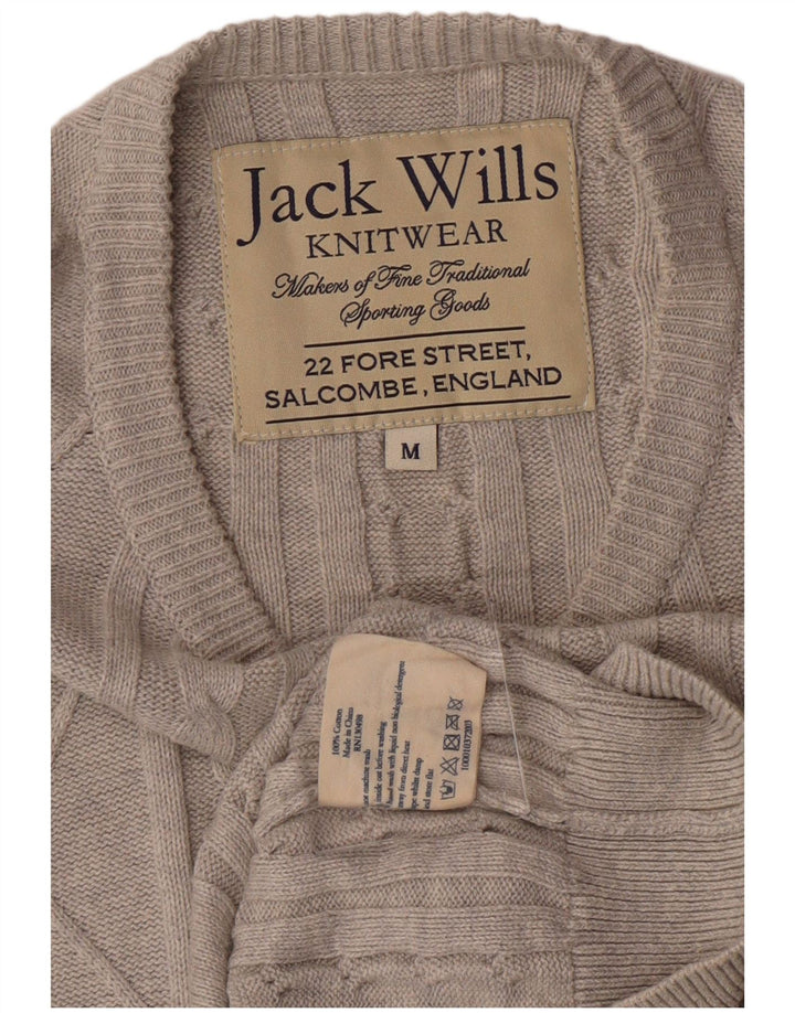 Jack Wills Pull à col rond pour homme Gris moyen Coton classique