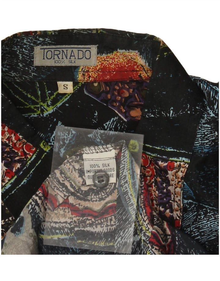 Tornado Chemise ample à motif abstrait pour homme Petite soie multicolore