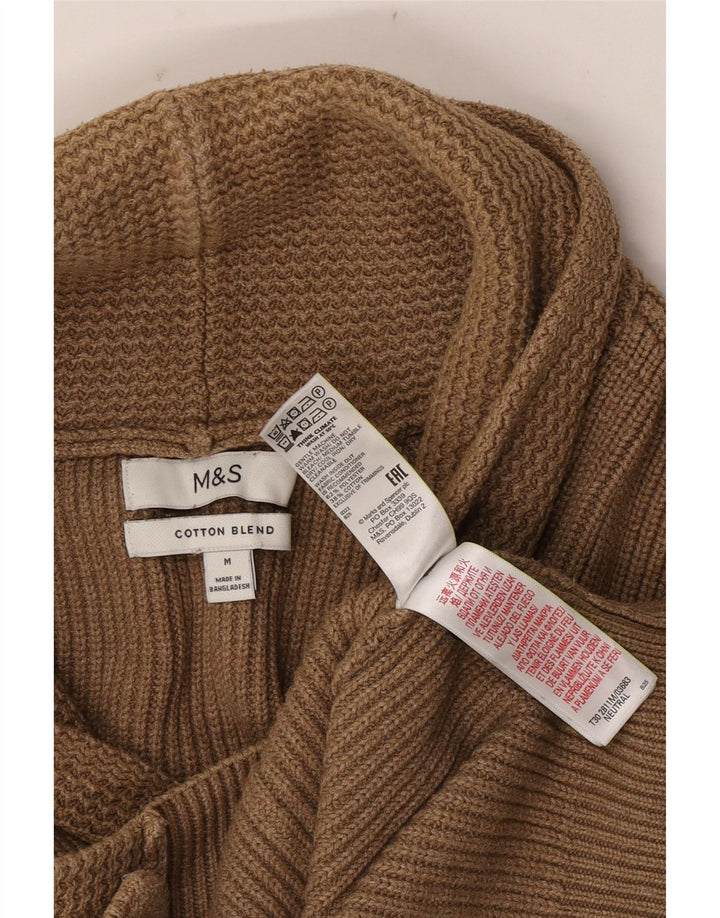 Marks & Spencer Pull Cardigan Homme Marron Moyen Polyester
