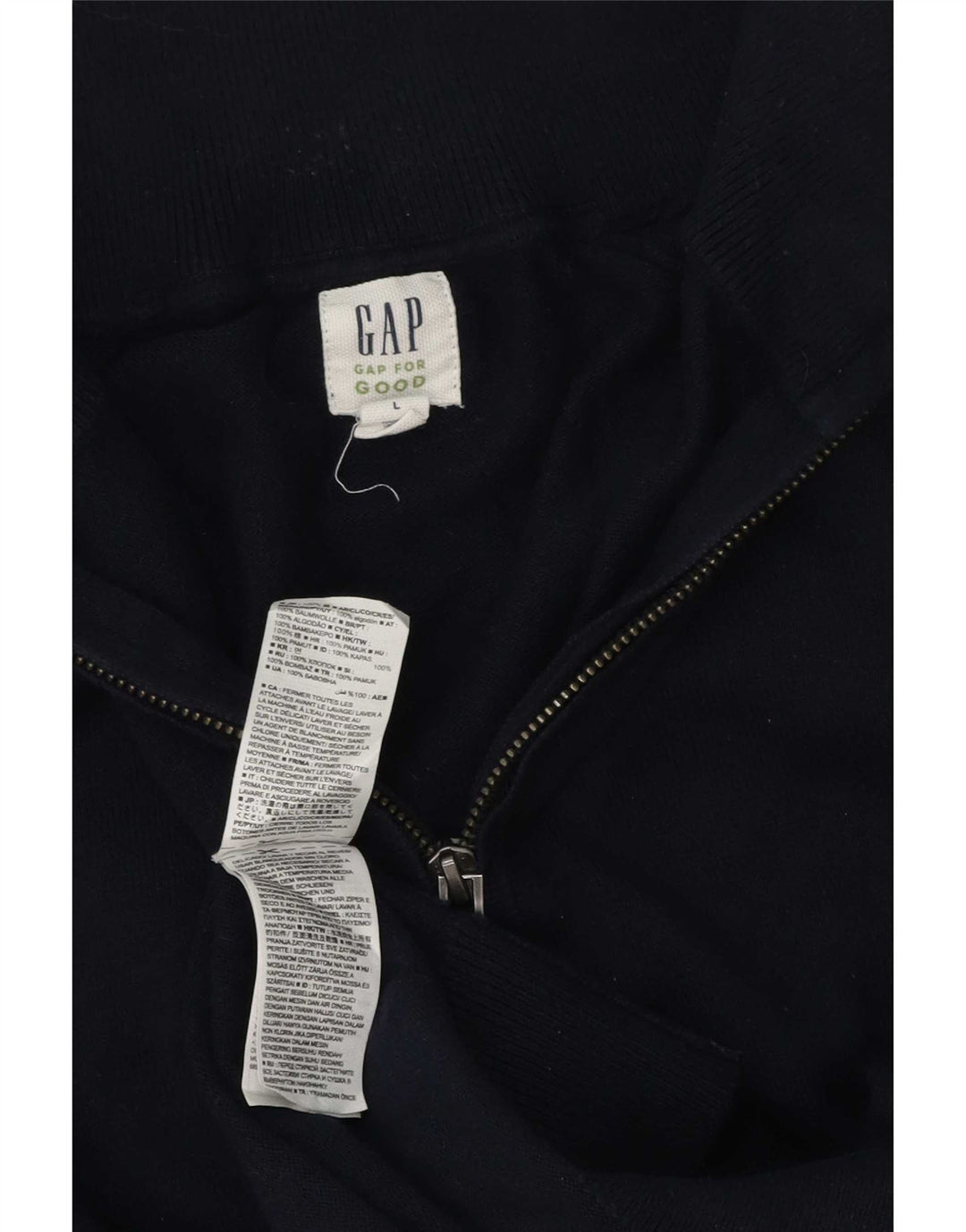 Gap Pull Col Zippé Homme Grand Bleu Marine Coton