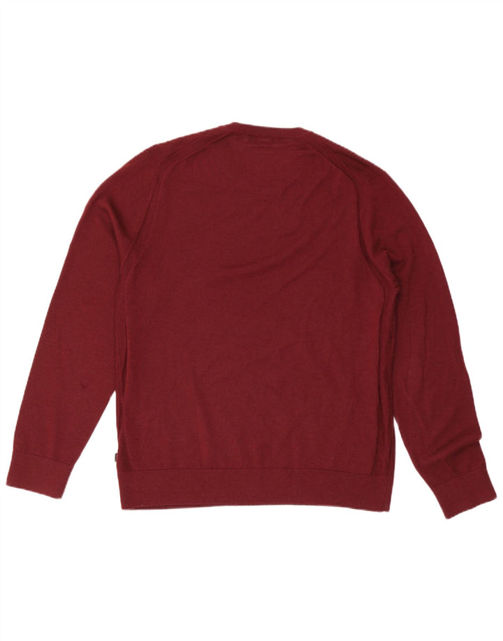 MICHAEL KORS Pull à col rond pour homme en laine bordeaux grande taille