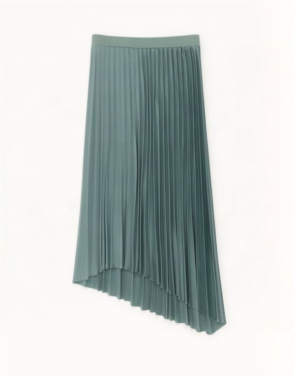 Jupe Plissée Asymétrique Zara Femme Medium W28 Vert Polyester