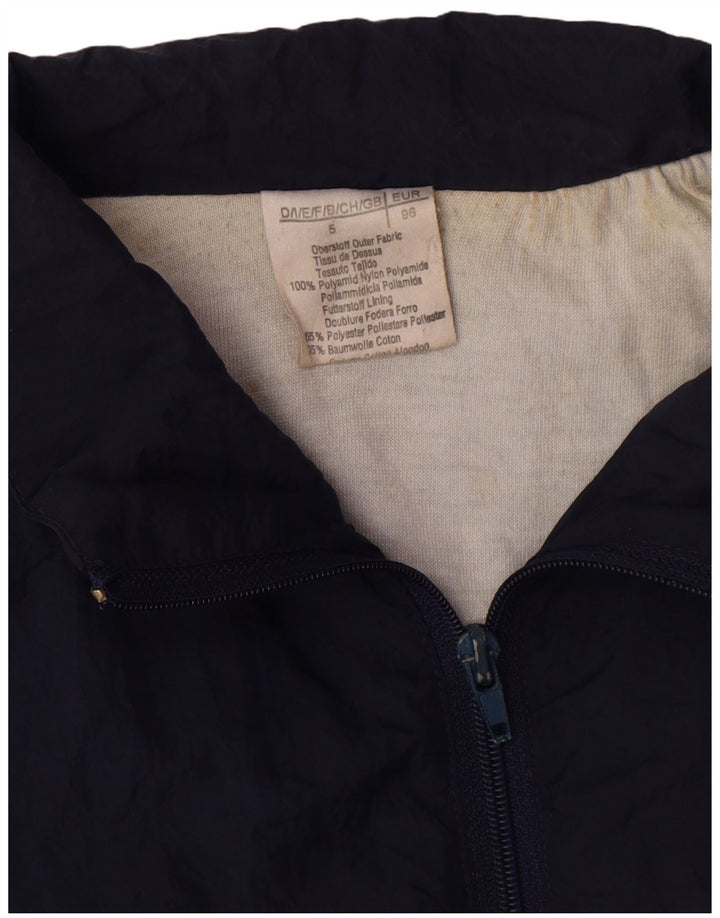 vintage Mens Survêtement Top Veste XL Bleu Marine Colourblock Polyamide