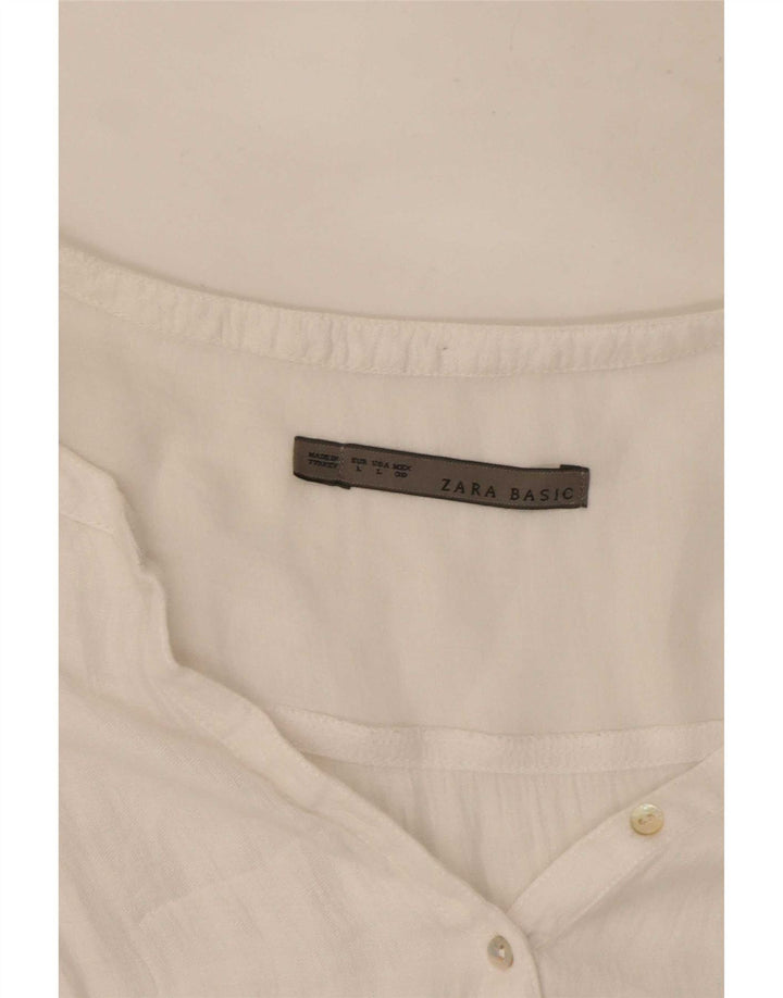 Zara Chemisier Femme UK 16 Large Blanc