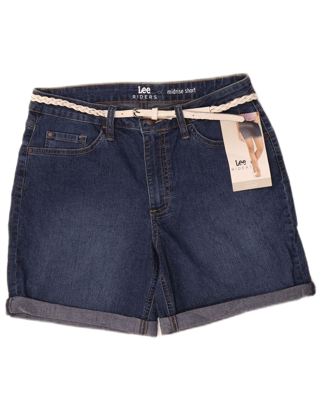 LEE Short en jean taille moyenne pour femme US 12 Large W32 Bleu Coton