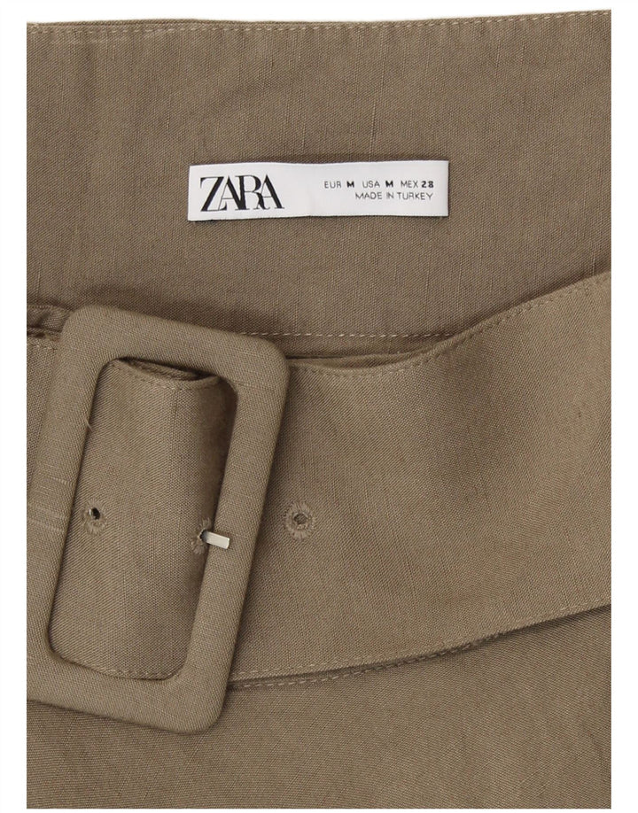 Jupe Évasée Moyenne W28 Kaki Zara Femme