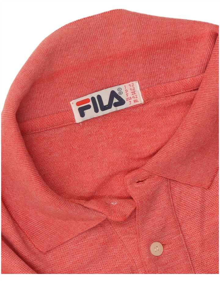 FILA Polo Homme IT 52 Large Rouge Moucheté