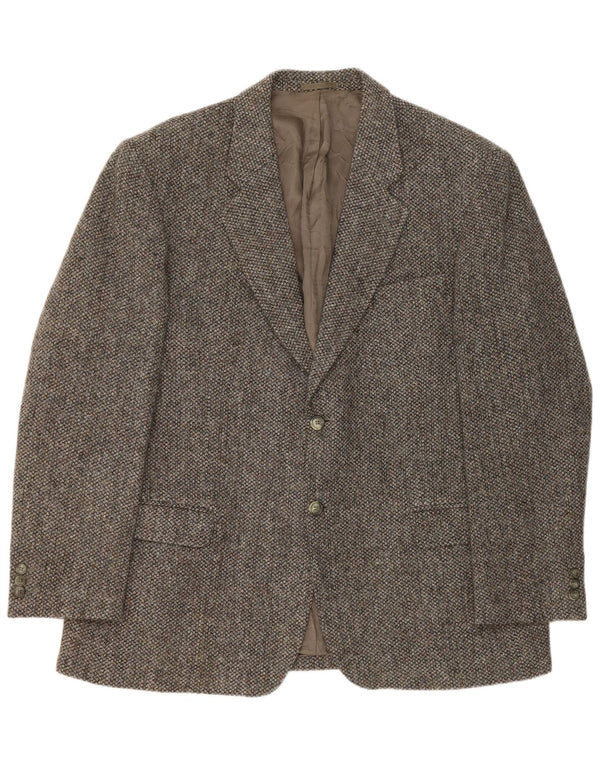 Harris Tweed Veste Blazer Homme UK 44 2XL Gris Laine Vierge