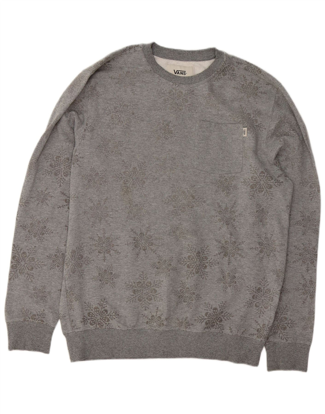 Vans Sweat-shirt en coton à fleurs gris moyen pour homme