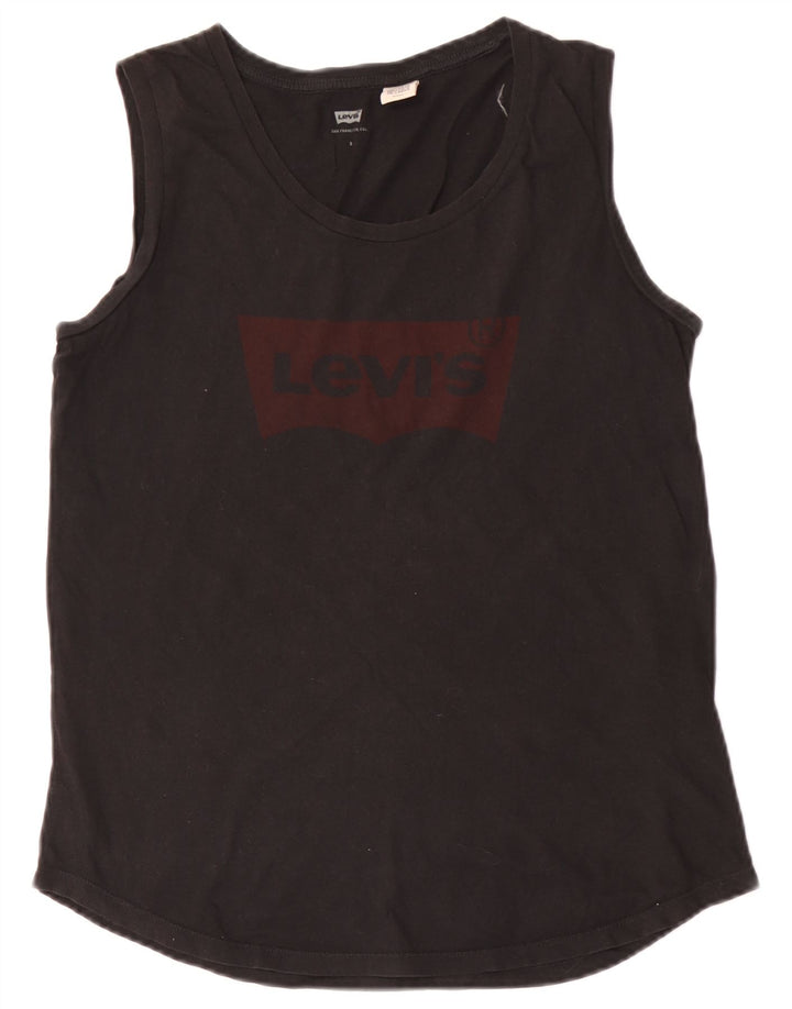 Levi's Débardeur Graphique Femme UK 10 Small Noir Coton