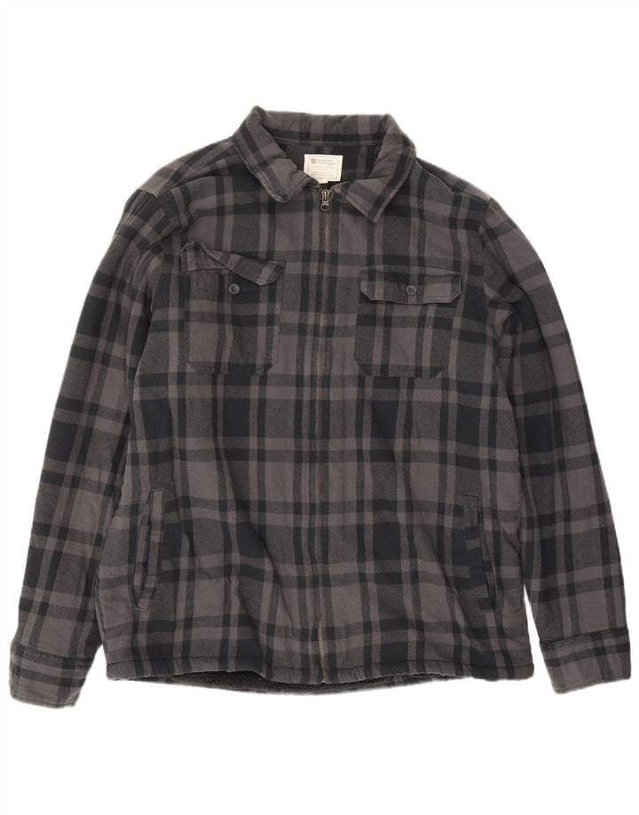 Mountain Warehouse Chemise en flanelle Lumberjack pour homme en coton à carreaux gris