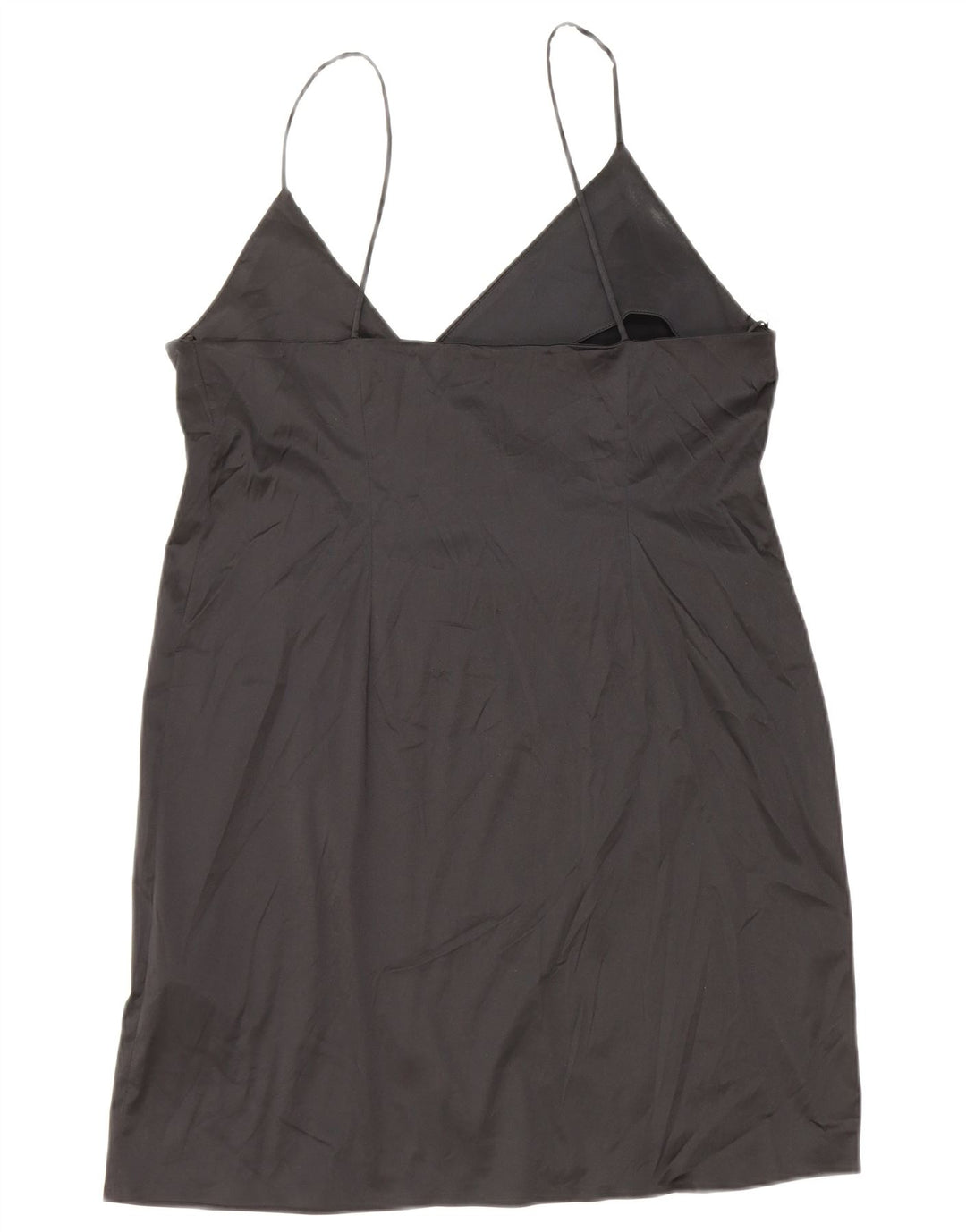 ZARA Femme Robe Courte Wrap Slip UK 12 Moyen Noir Polyester