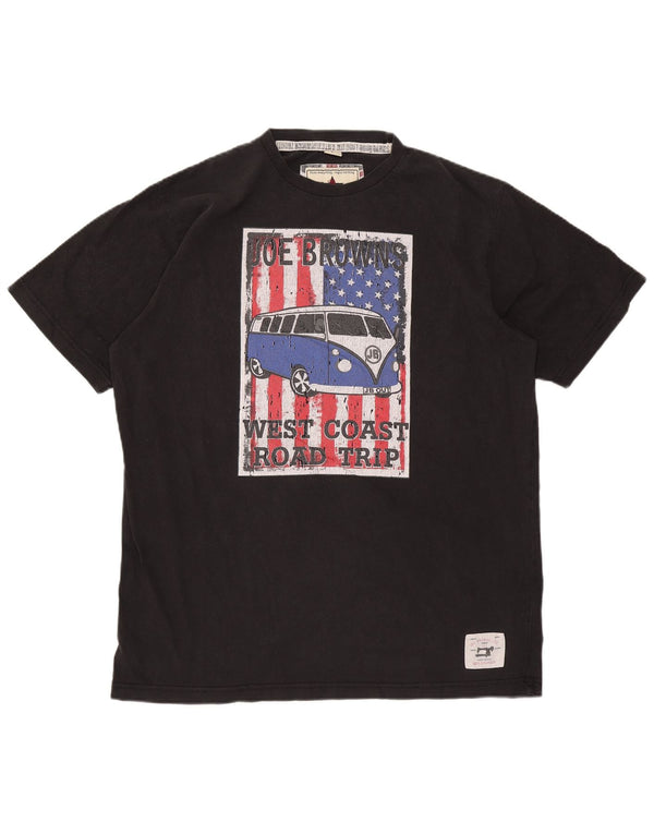 Joe Browns T-shirt graphique pour hommes, grand, en coton noir