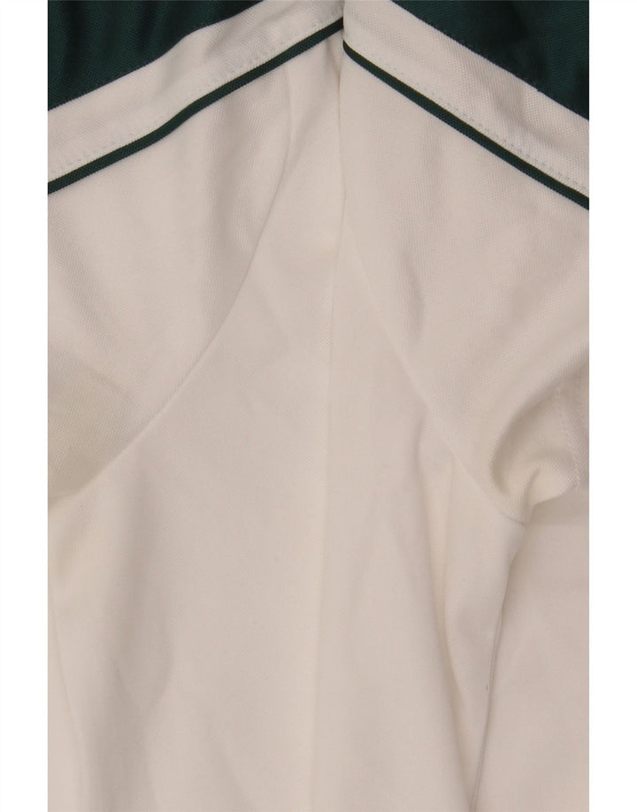 SERGIO TACCHINI Polo Femme UK 12 Medium Blanc Colorblock