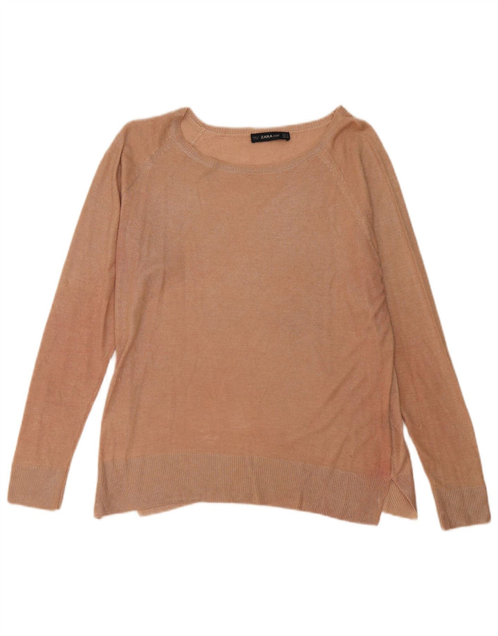 Zara Pull col bateau pour femme UK 14 Beige moyen