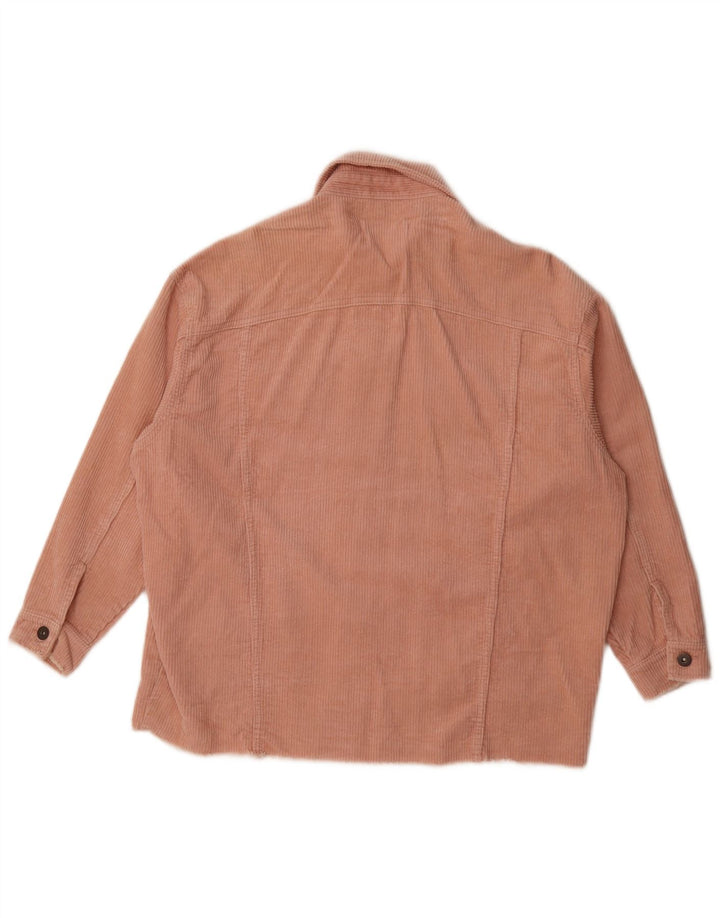 Zara Veste surdimensionnée en velours côtelé pour femme UK 10 Petit coton rose