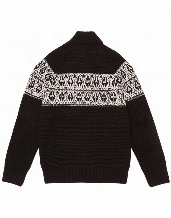 Marks & Spencer Pull col roulé pour homme en acrylique Fair Isle Noir Taille L