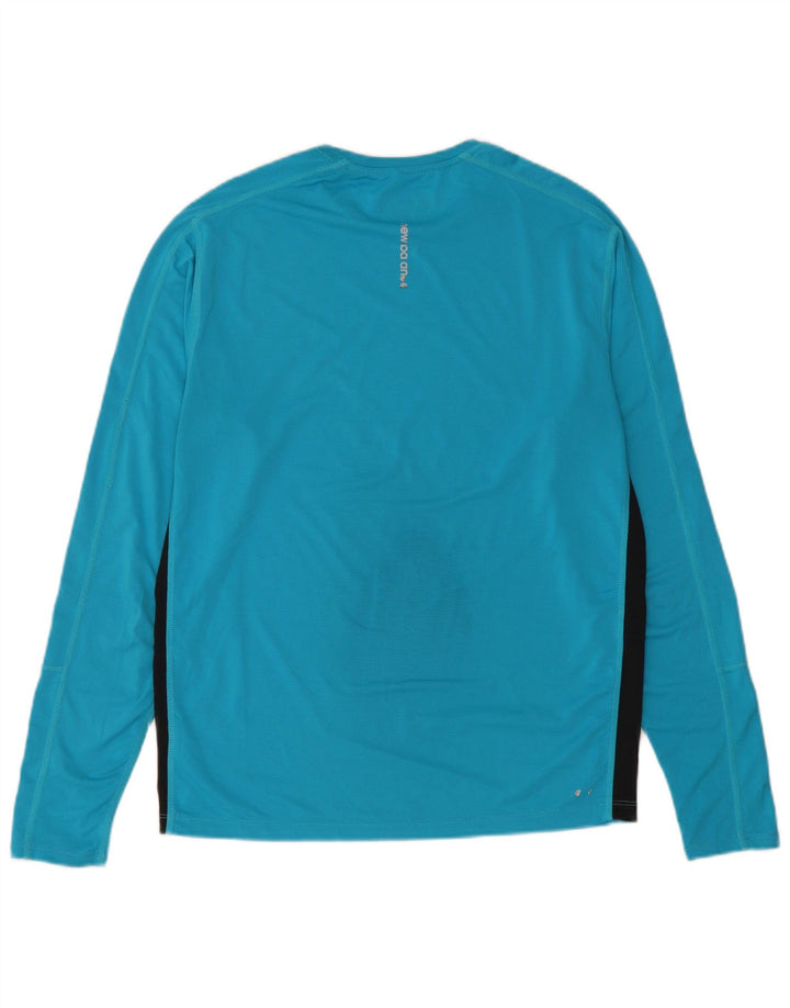 New Balance Haut à Manches Longues Homme Bleu Moyen Colorblock Polyester