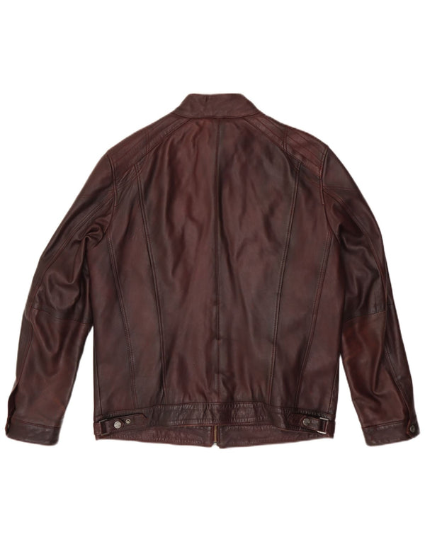 Derimod Expo Veste de motard pour femme UK 14 Grand cuir bordeaux