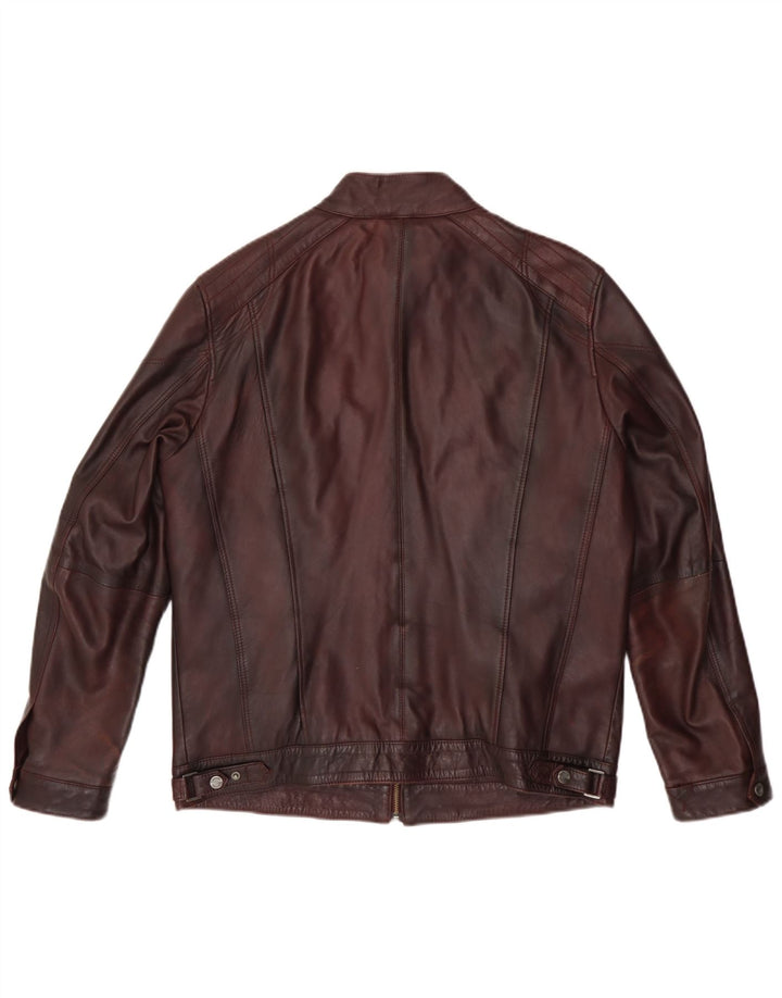 Derimod Expo Veste de motard pour femme UK 14 Grand cuir bordeaux