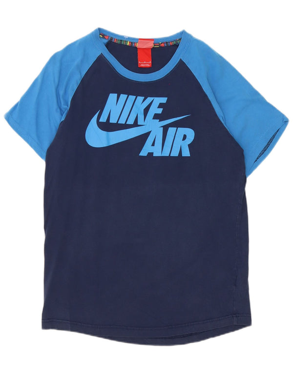 Nike T-shirt graphique en coton color block bleu marine moyen pour homme