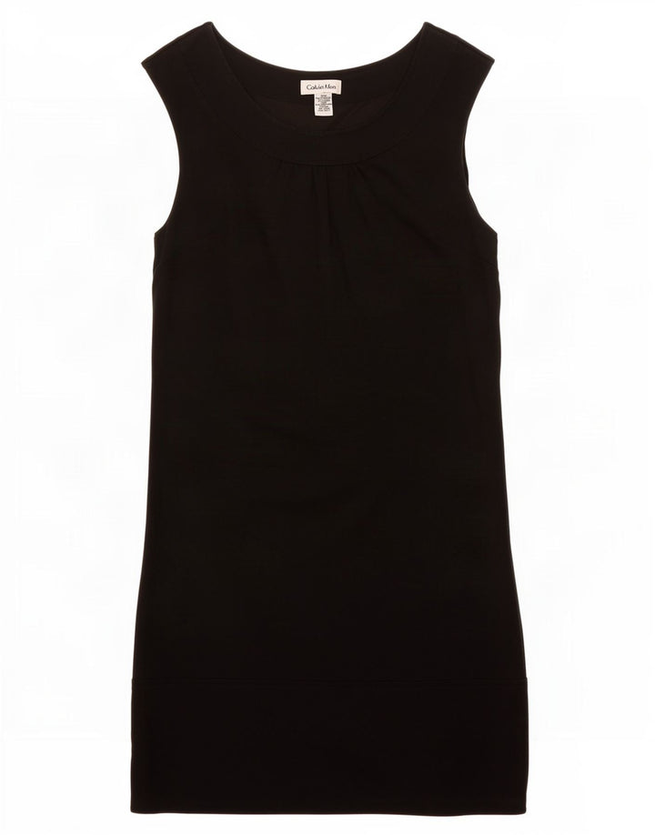 Calvin Klein Robe fourreau sans manches pour femme US 6 Medium Noir Polyester