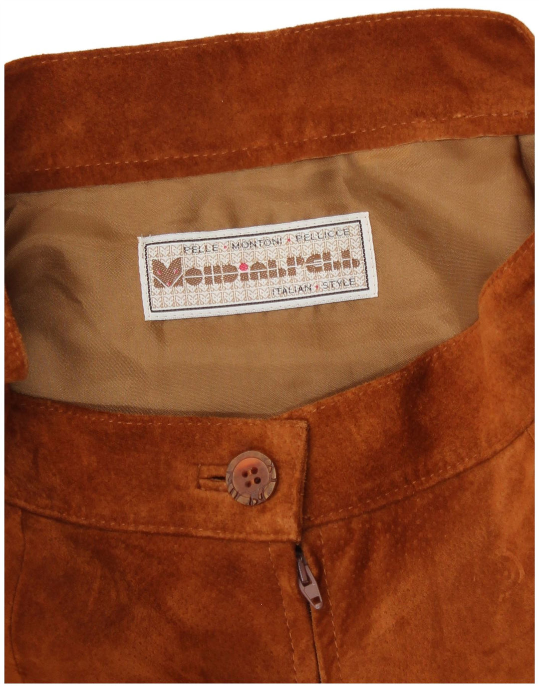 jupe en daim femme vintage W28 cuir marron moyen