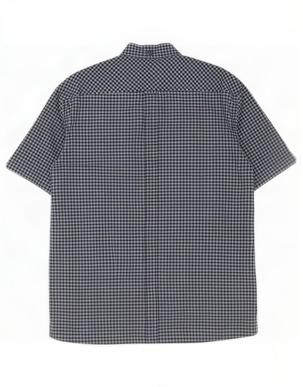 Ben Sherman Chemise à manches courtes pour homme en coton vichy bleu marine