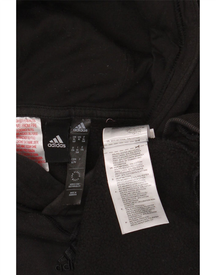 ADIDAS Pull à capuche garçon 15-16 ans Noir Coton