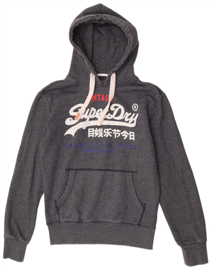 Superdry Pull à capuche graphique pour homme en coton gris petit